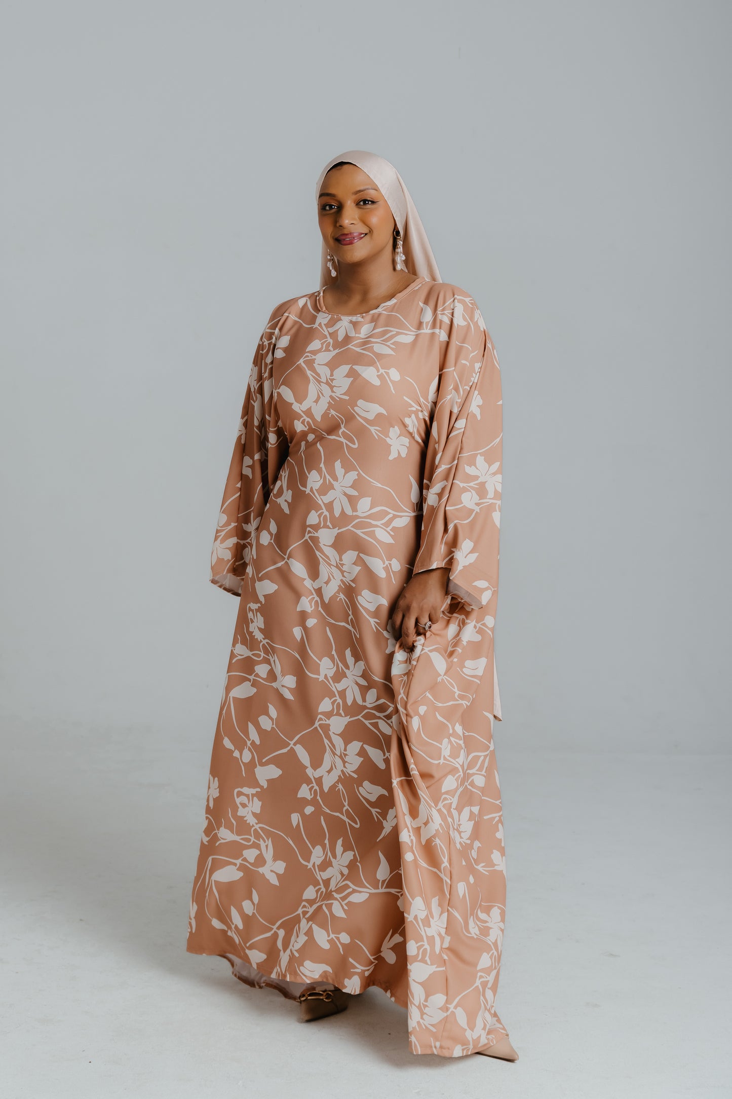 DAHLIA KAFTAN- FLORAL NUDE