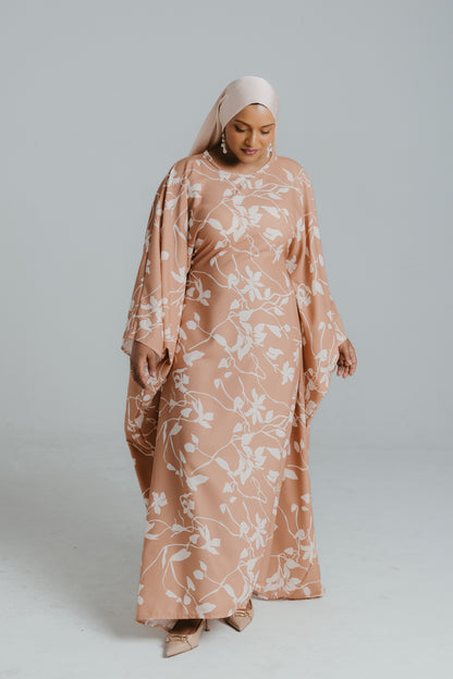 DAHLIA KAFTAN- FLORAL NUDE