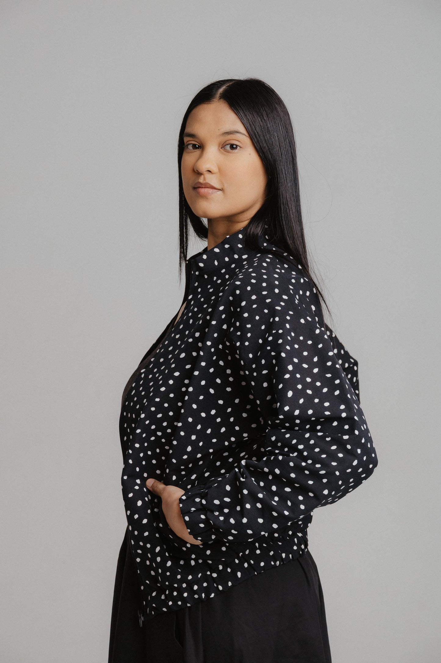 Bomber Jacket- Polka Dot
