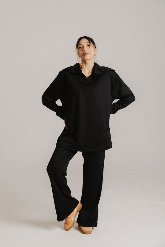 1/4 Zip Oversized Collar Set