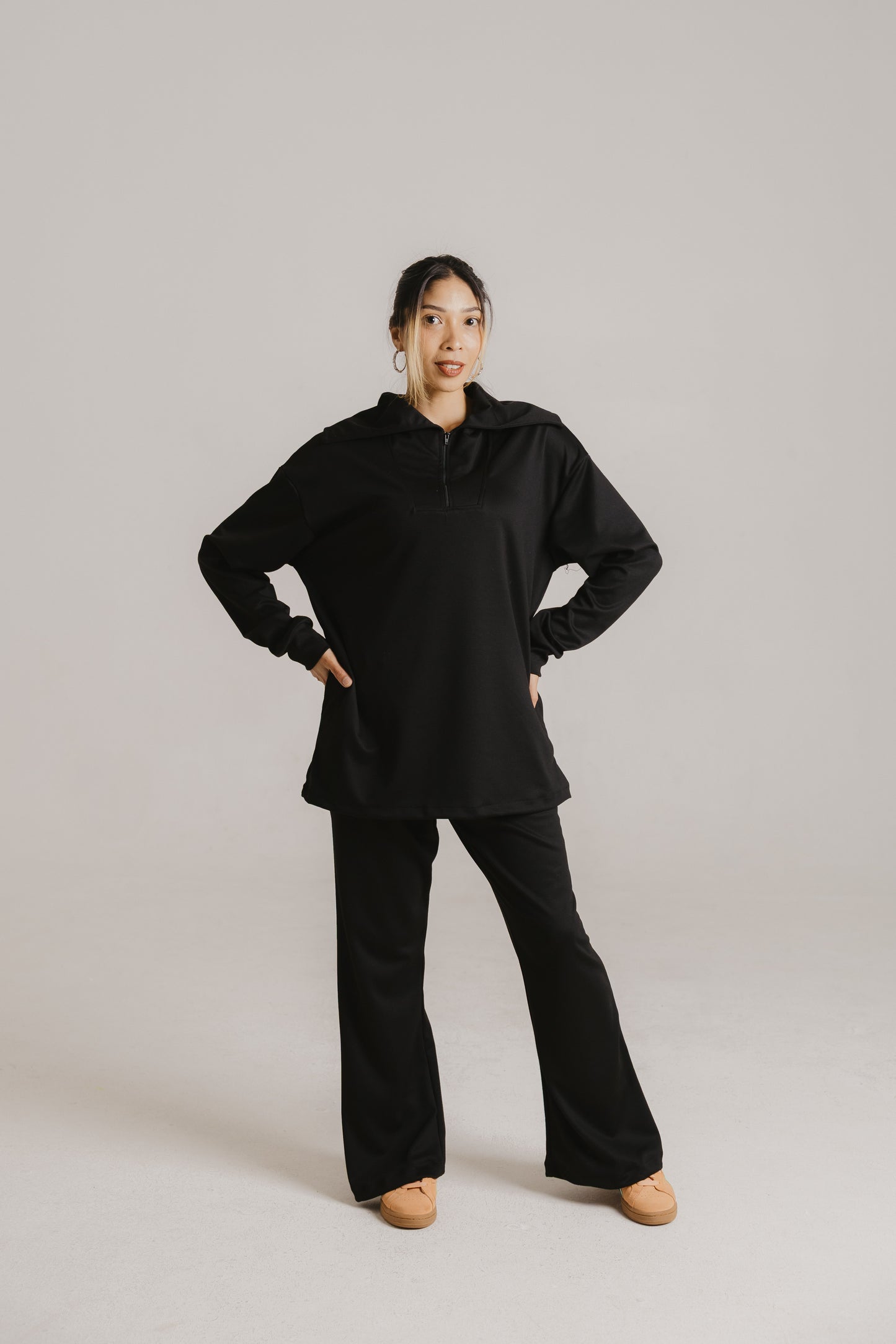 1/4 Zip Oversized Collar Set