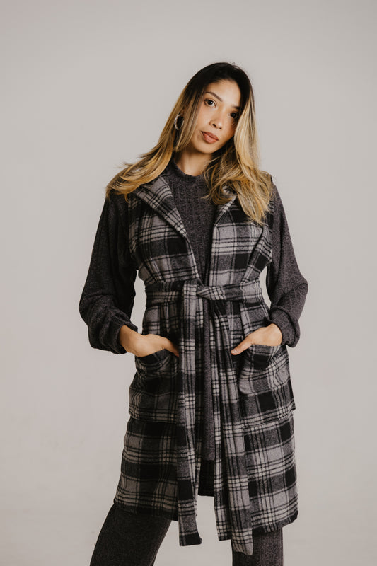Sleeveless Melton Coat