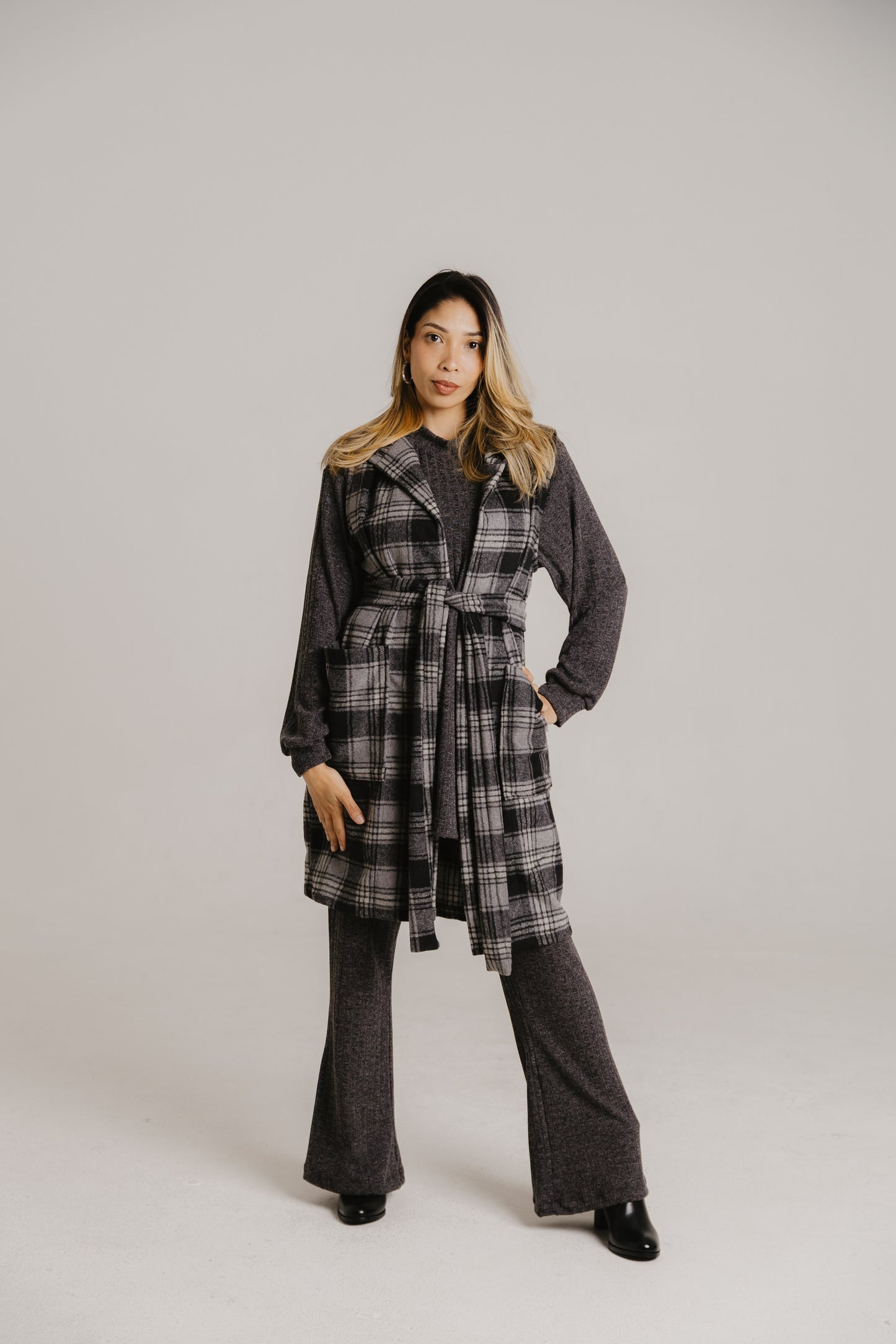 Sleeveless Melton Coat