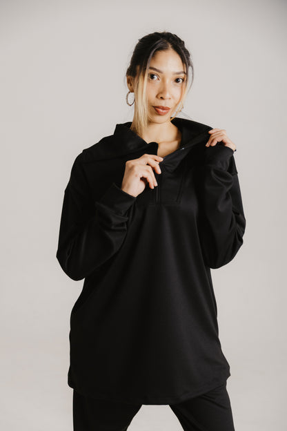 1/4 Zip Oversized Collar Set