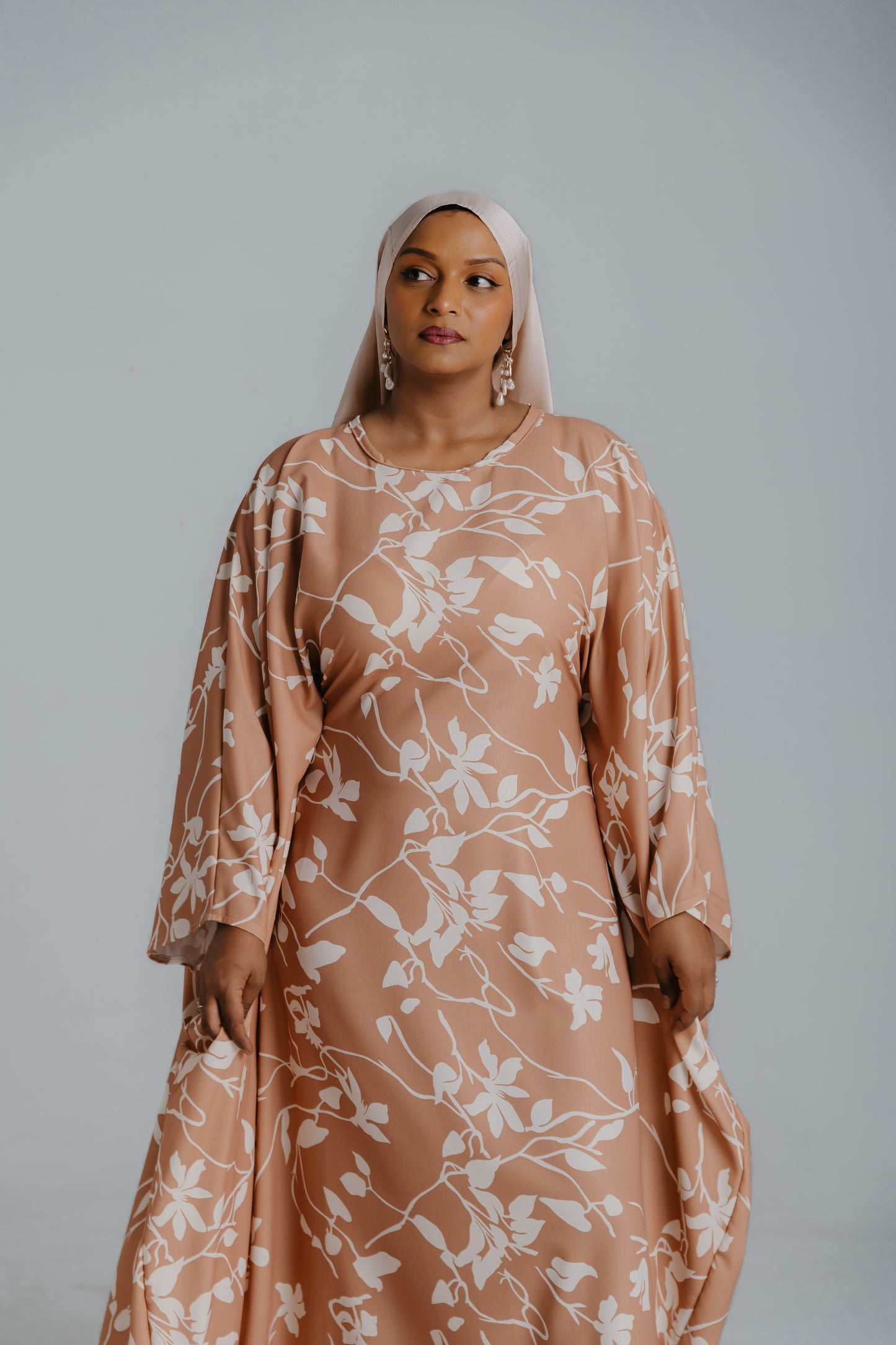 DAHLIA KAFTAN- FLORAL NUDE